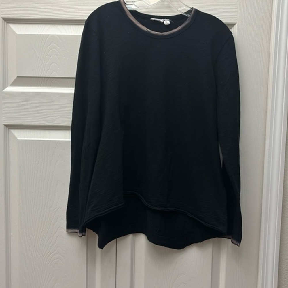 Women's Black Long Sleeve Top, Wilt